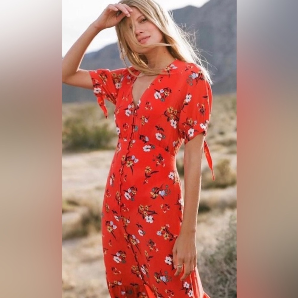 Maeve by Anthropologie floral midi dress